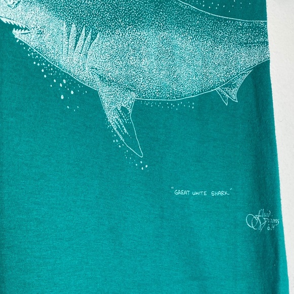 Vintage 1984 Jerzees Great White Shark Fluidvisions PCB T-Shirt Medium Florida - Picture 5 of 6